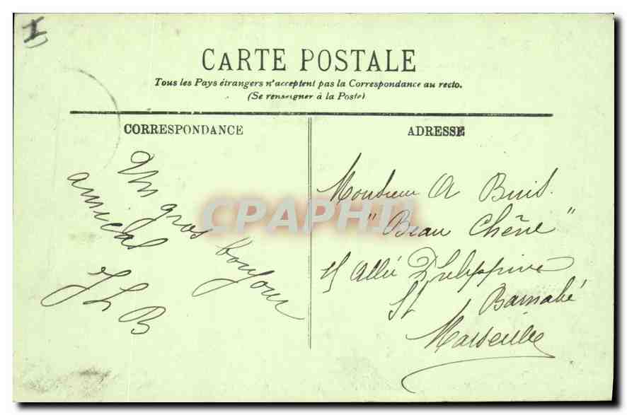 CPA Bordeaux Colonne des Girondins et les Quinconces  — Verso