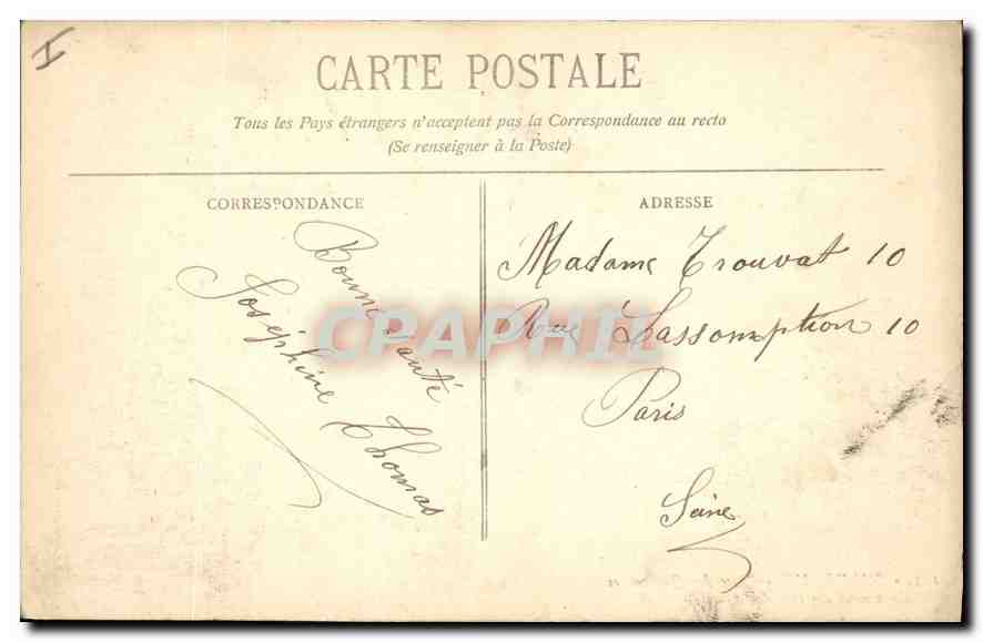 CPA Bordeaux Monument des Girondins  — Verso