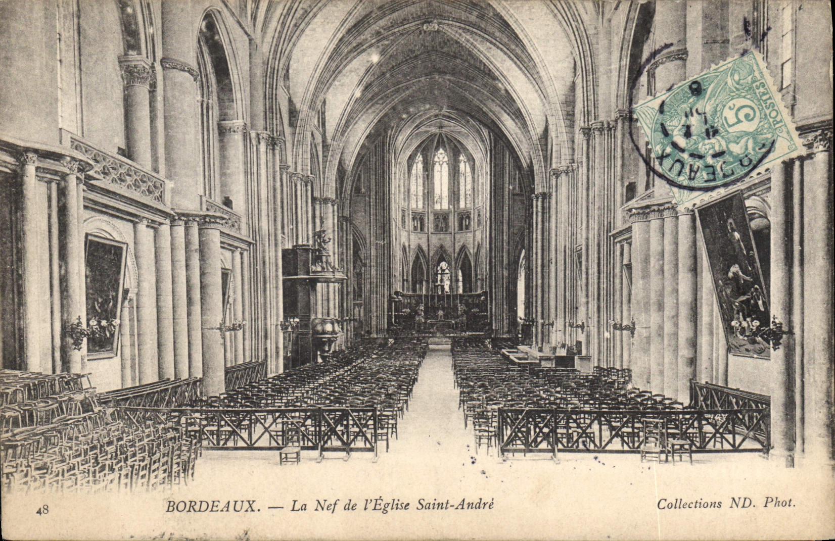 Bordeaux — La Nef de l'Église Saint-André — Collections ND. Phot. n°48