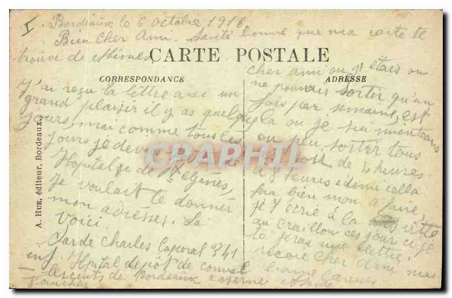 CPA Bordeaux vue generale prise de la Tour Saint Michel  — Verso