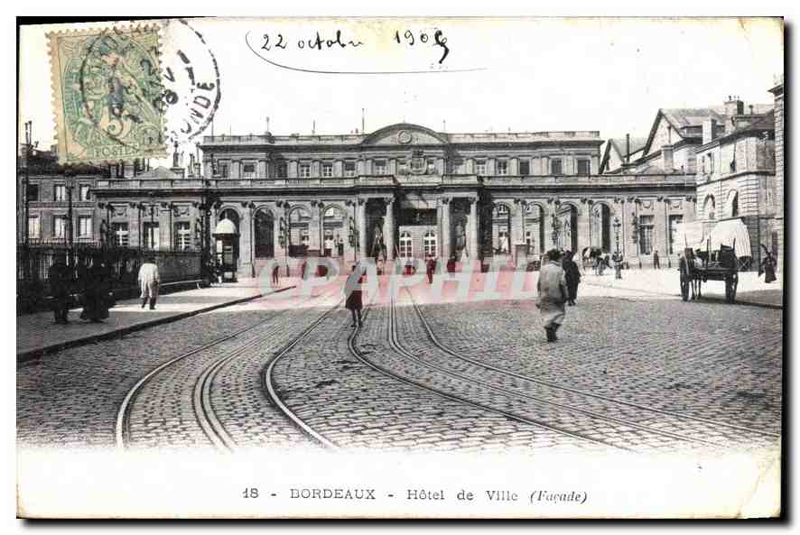 CPA Bordeaux hotel de Ville Facade 