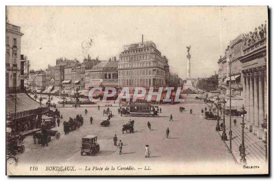 CPA Bordeaux la place de la Comedie 