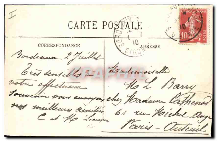 CPA Bordeaux le Pont de Bordeaux  — Verso