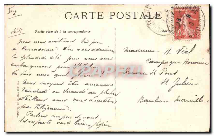 CPA Bordeaux les Colonnes Rostrales et le Monument des Girondins  — Rückseite