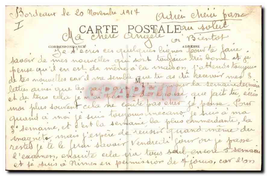 CPA Bordeaux Grand Theatre et Cours du XXX Juillet  — Rückseite