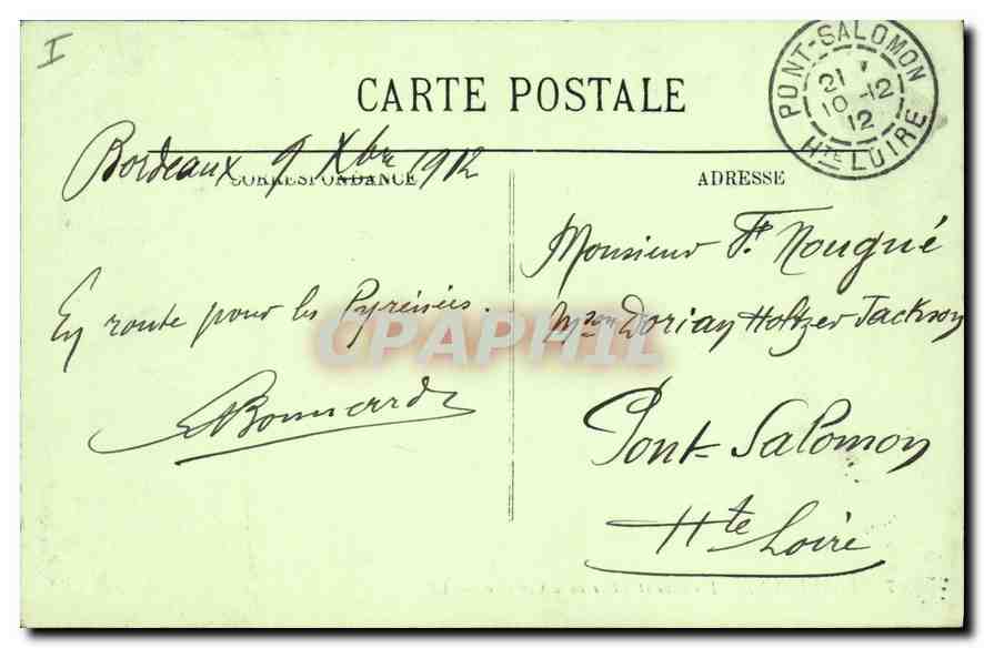 CPA Bordeaux Fontaine et Place de la Comedie  — Verso