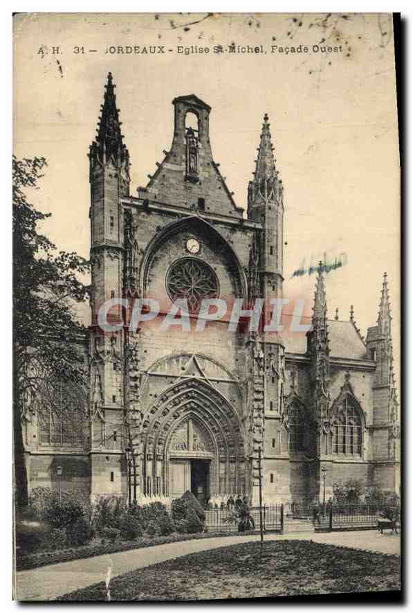 CPA Bordeaux Eglise St Michel facade Ouest 