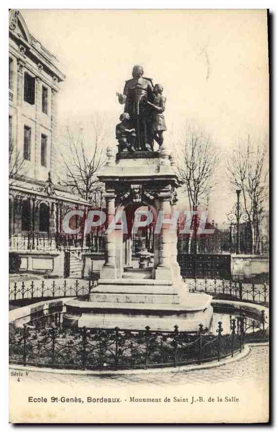 CPA Ecole St Genes Bordeaux Monument de Saint J B de la Salle 