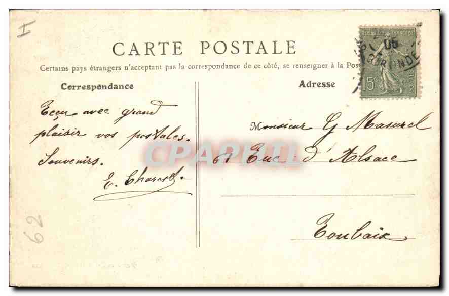 CPA Bordeaux un coin du jardin Public  — Verso