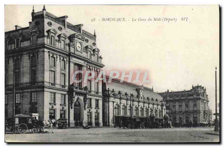 CPA Bordeaux la Gare du Midi Depart 
