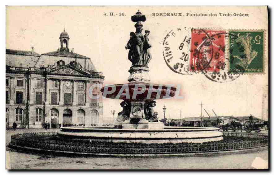 CPA Bordeaux Fontaine des Trois Graces 