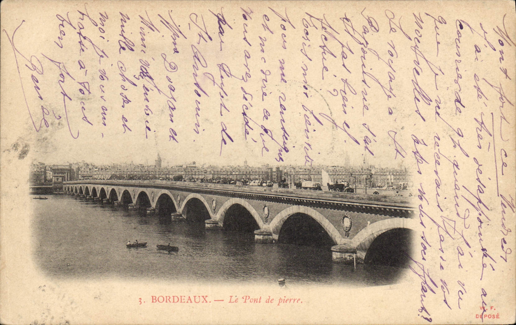 BORDEAUX — Le Pont de pierre — éditeur F. DEPOSÉ, n°3