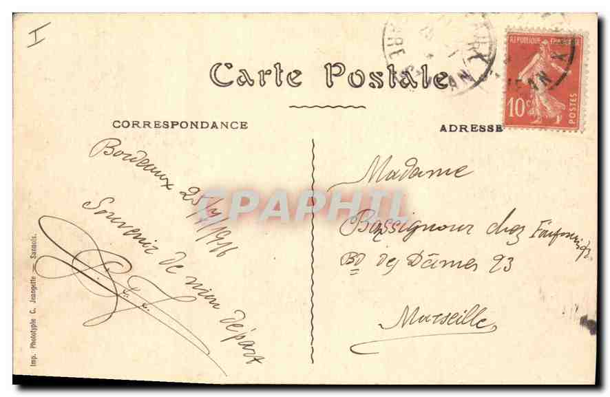 CPA Bordeaux Cathedrale et la Tour Pey Berland  — Verso