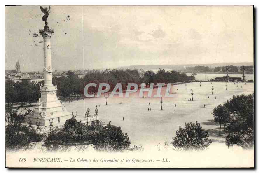 CPA Bordeaux la Colonne des Girondins et les Quinconces 