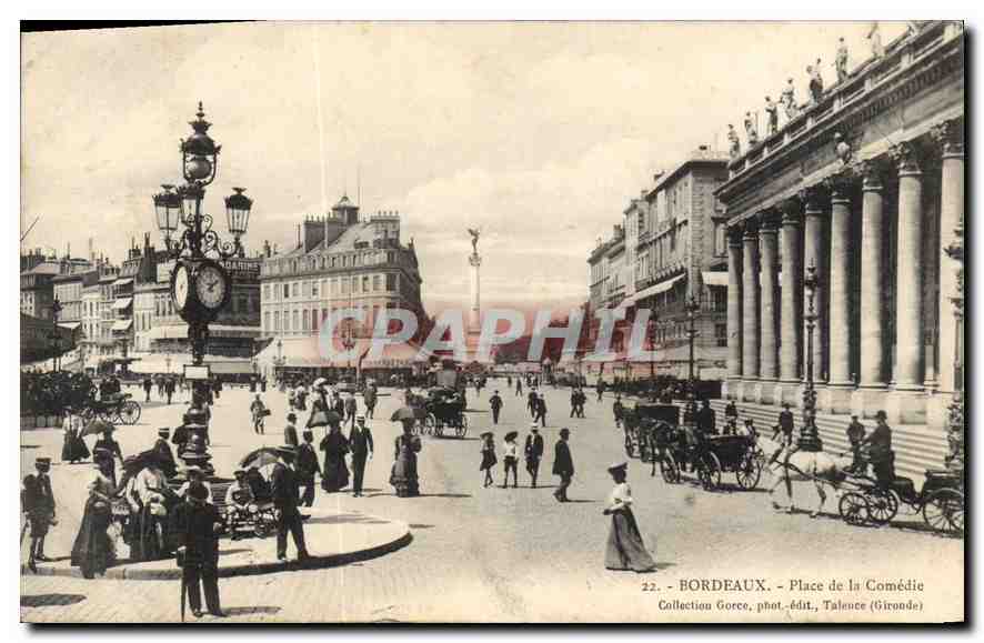 CPA Bordeaux la place de la Comedie et le grand Theatre 