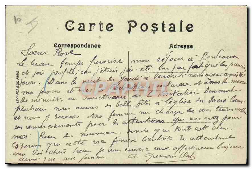 CPA Bordeaux les Allees Damour et l'eglise Saint Seurin  — Verso