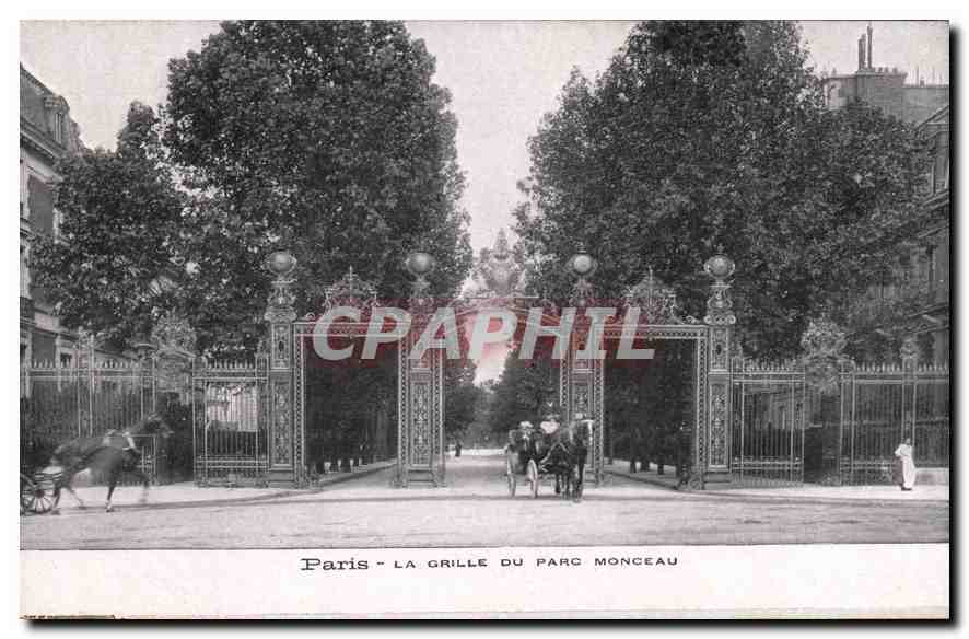 CPA Paris la Grille du parc Monceau 