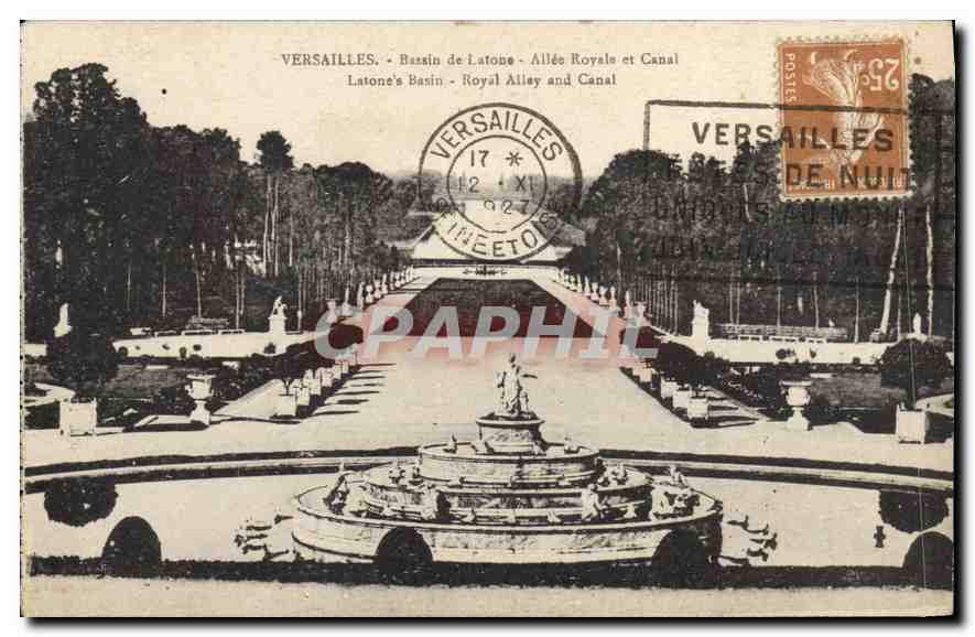CPA Versailles Bassin de Latone Allee Royals et Canal 