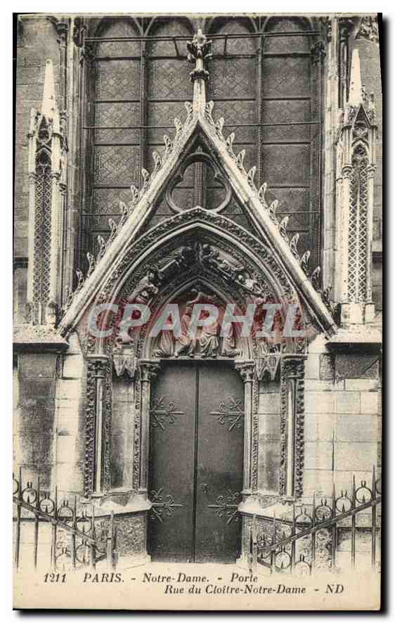 CPA Paris Notre Dame Porte Rue du Cloitre Notre Dame 