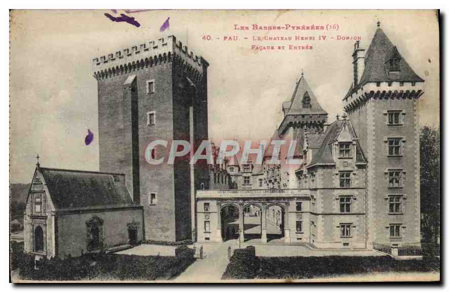 Les Banges-Pyrenées (16) - Le Château Henri IV - Façade et Entrée