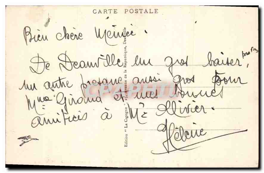 CPA Deauville la Plage Fleurie Hotel Royal  — Verso