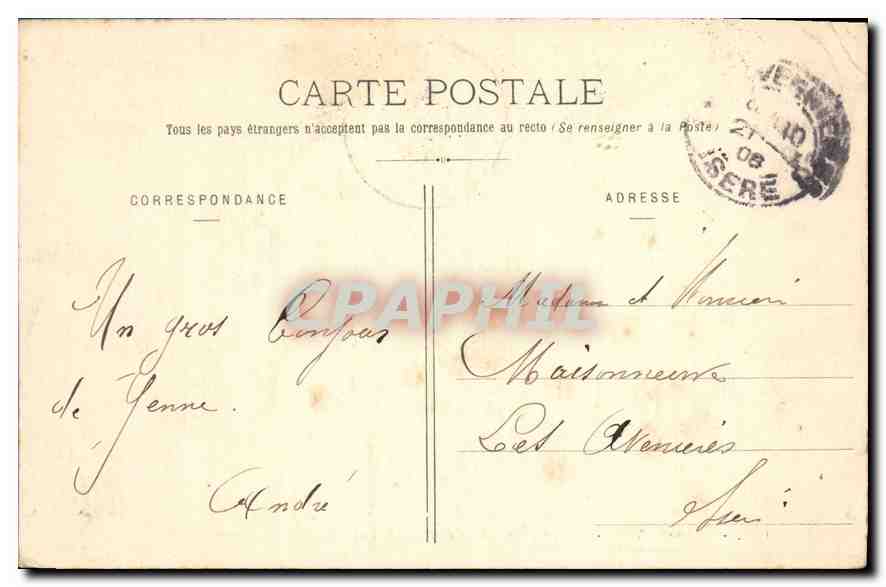 CPA Environs d'Yenne Les Gorges et le Fort de Pierre Chatel — Rückseite