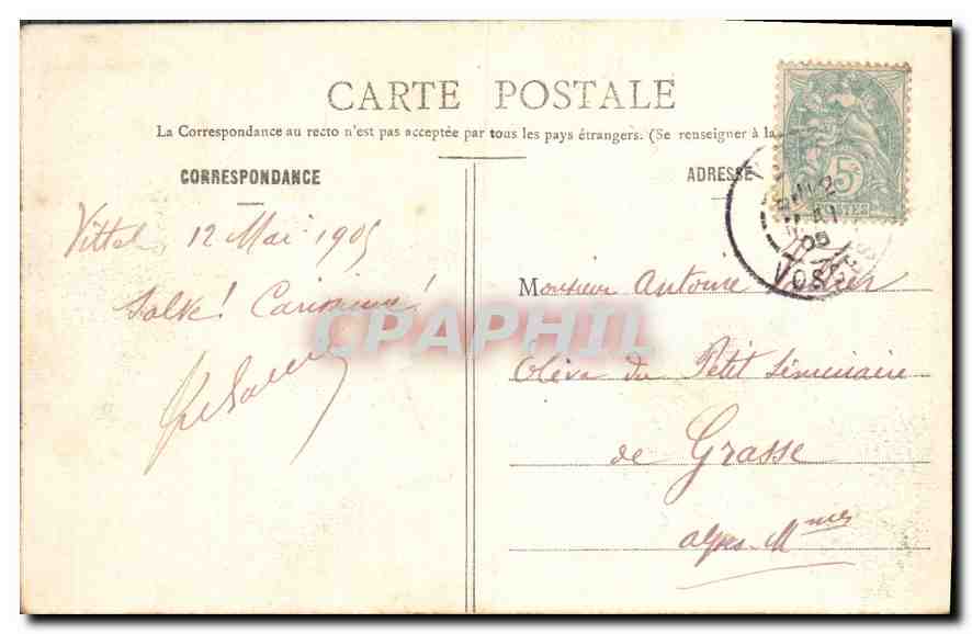 CPA Source des Demoiselles Vittel — Rückseite
