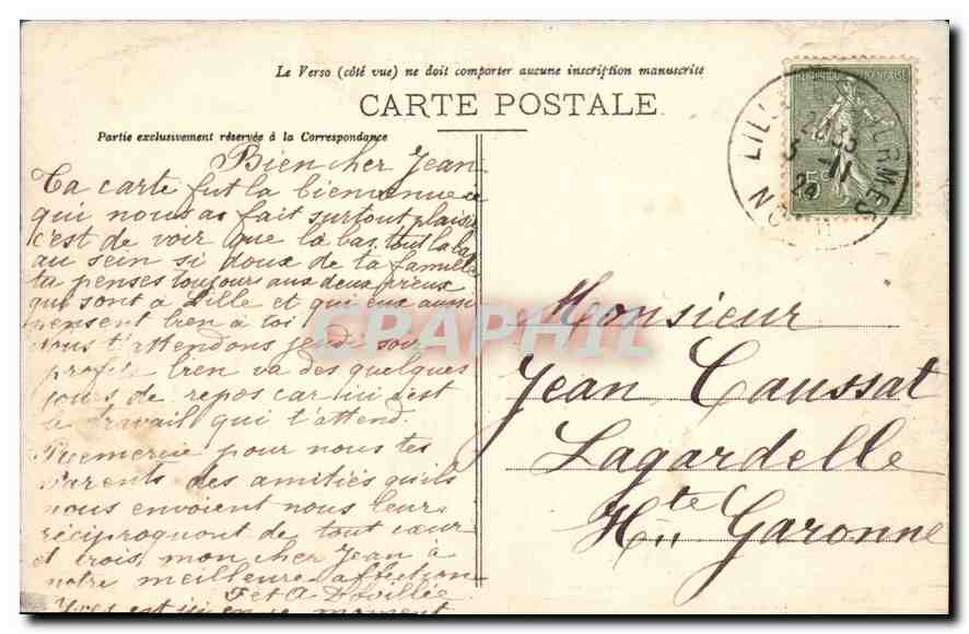 CPA Lille Palais Rameau  — Back