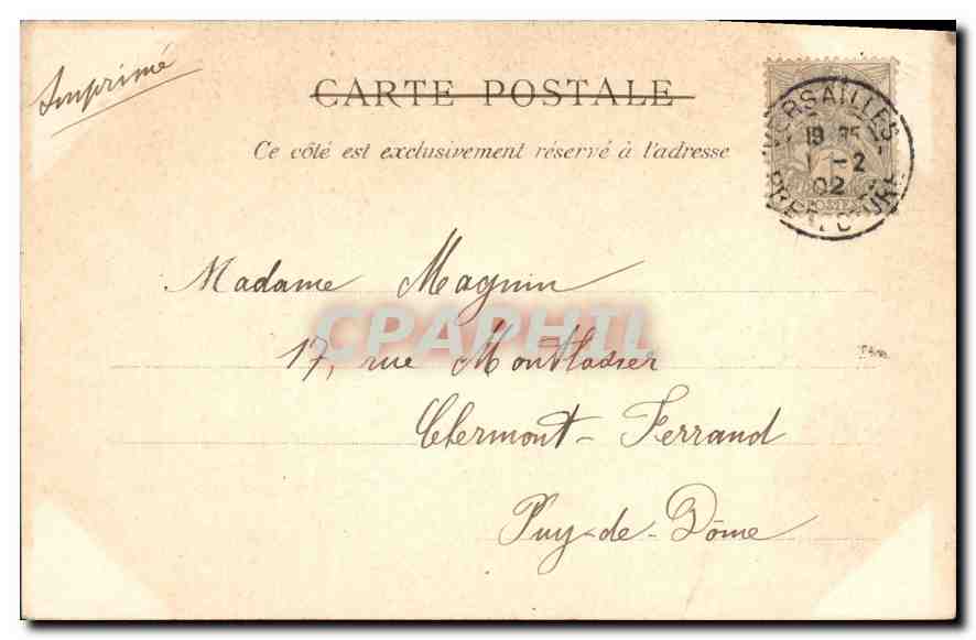 Parc de Versailles — Bassin des Rocailles ou Salle de Bal — F. Barrau, n° 02 — Verso