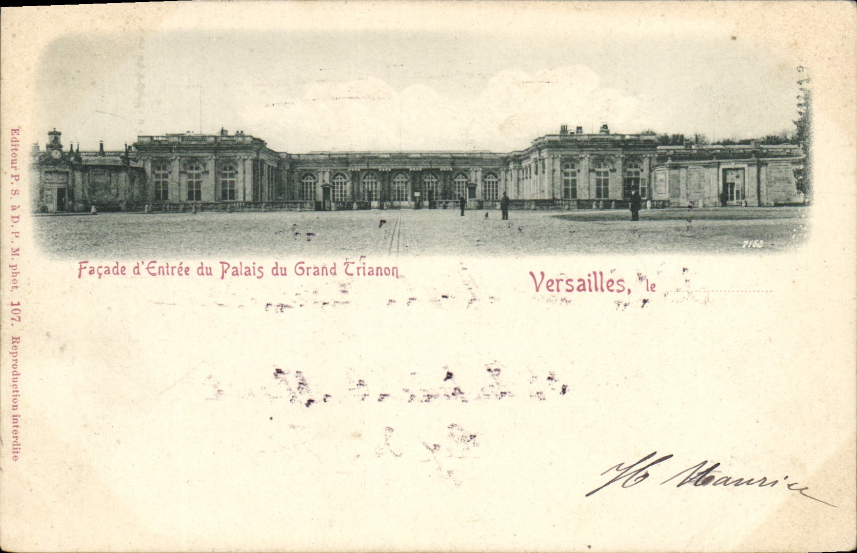Façade d'Entrée du Palais du Grand Trianon — Versailles — Éditeur P. S. à D. P. M. phot. 107
