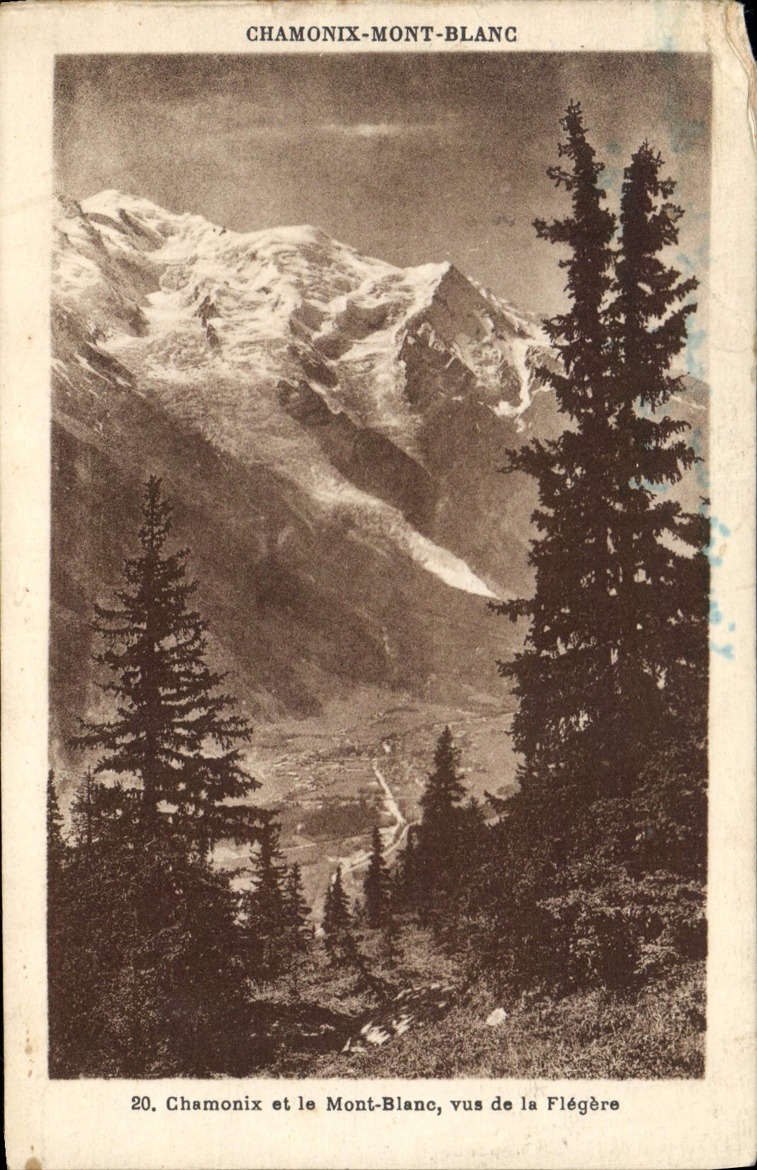 CPA Chamonix et le Mont Blanc vue de la Flegere