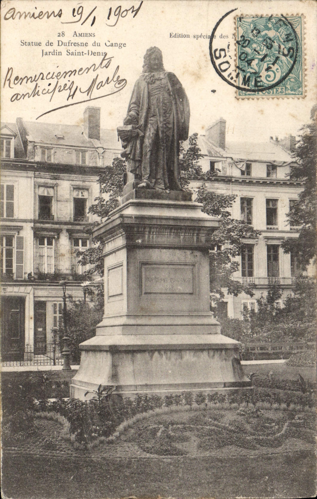 Statue de Dufresne du Cange — Jardin Saint-Denis — Édition spéciale des Soiemes