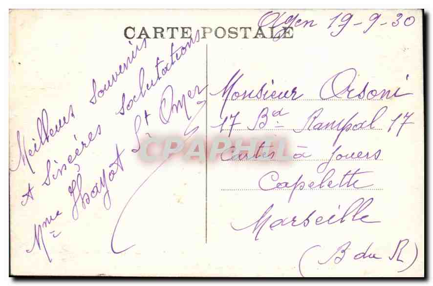 AGEN - Ruisseau de la Masse et Pont-Canal — Edit. A. Chaudrue et Cie. Ill. pap. Agen — Rückseite