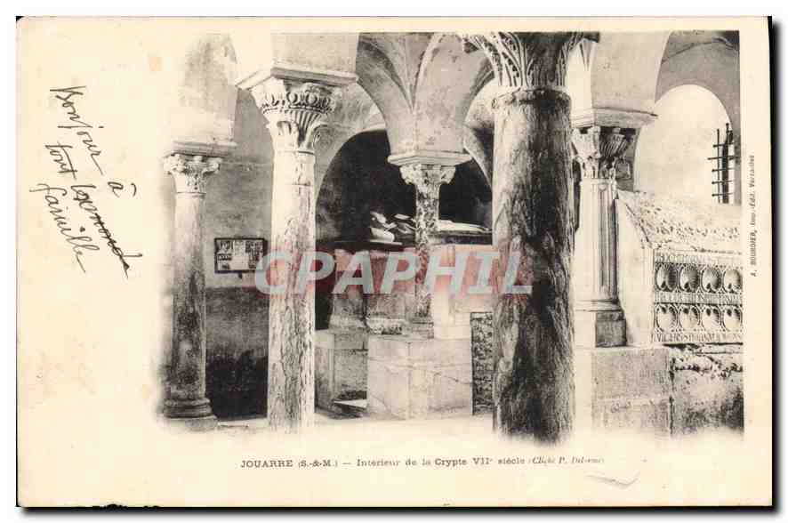 Jouarre (S.&M.) — Innenansicht der 7. Jahrhunderts-Krypta — Foto von P. Diderot - Vorderseite