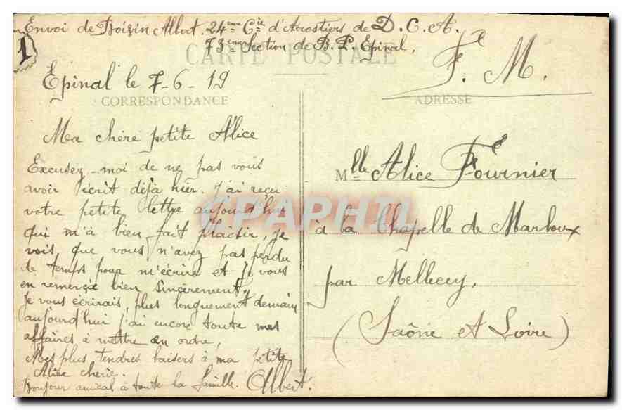 CPA Epinal Vue generale prise du Point de Vue  — Rückseite