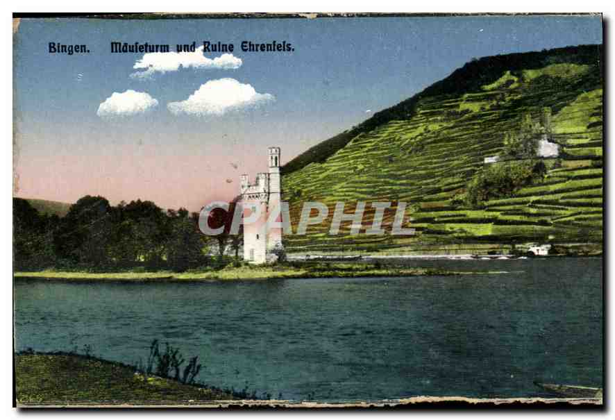 CPA Bingen Mouleturm und Ruine Ehrenfels 