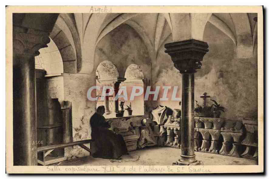 Salle capitulaire — XIIe siècle — Abbaye de St-Savin — Éditions d'Art VASCONIA, Paris