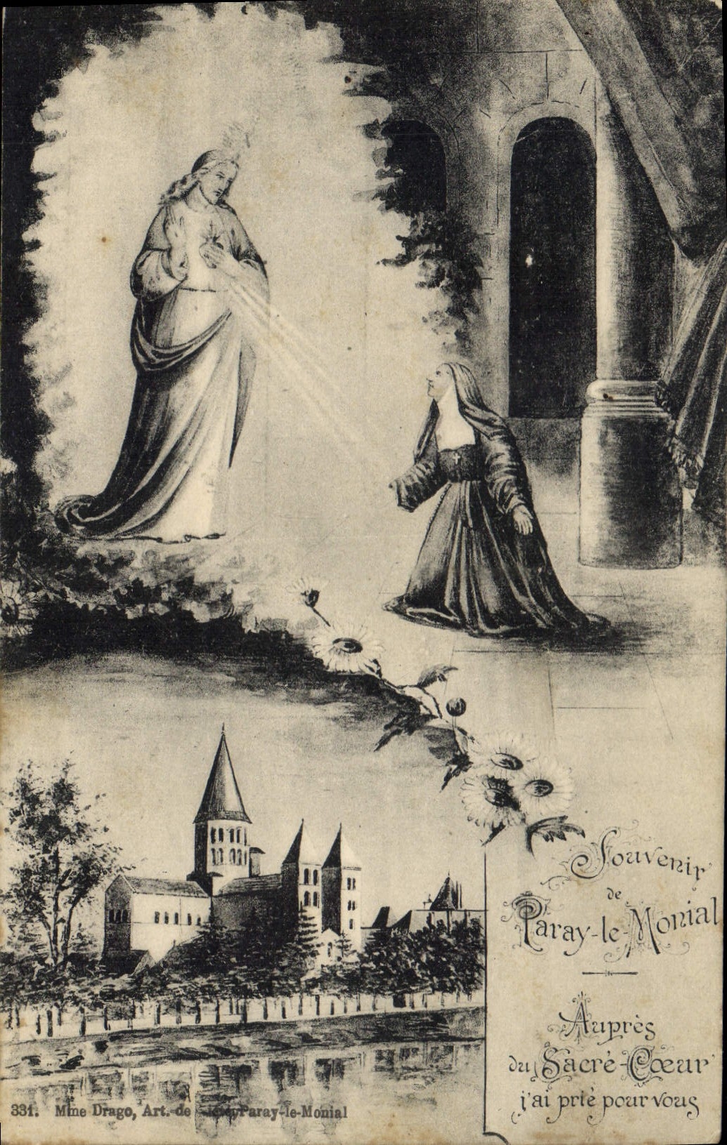 Apparition de la Vierge à une religieuse — Souvenir de Paray-le-Monial — Mine Drago, Art. de Paray-le-Monial, n°331
