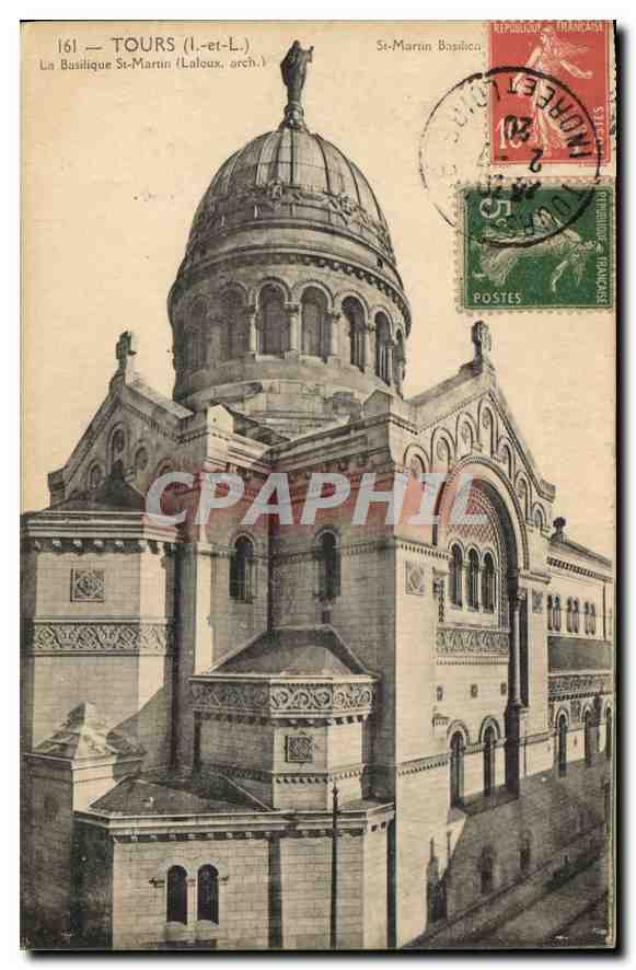 CPA Tours I et L La Basilique St Martin Ladoux arch 