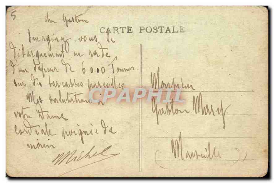 Casablanca - Le Port aux barcasses — CPA n°11, éditeur 'phale' — Back