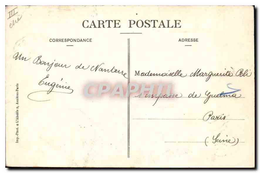 CPA Nanterre Boulevard de la Seine et Boulevard de la Republique  — Rückseite
