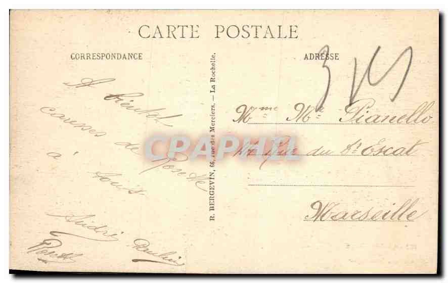 La Rochelle — Ruisseau du Parc Charruyer — R. Bergevin — Verso