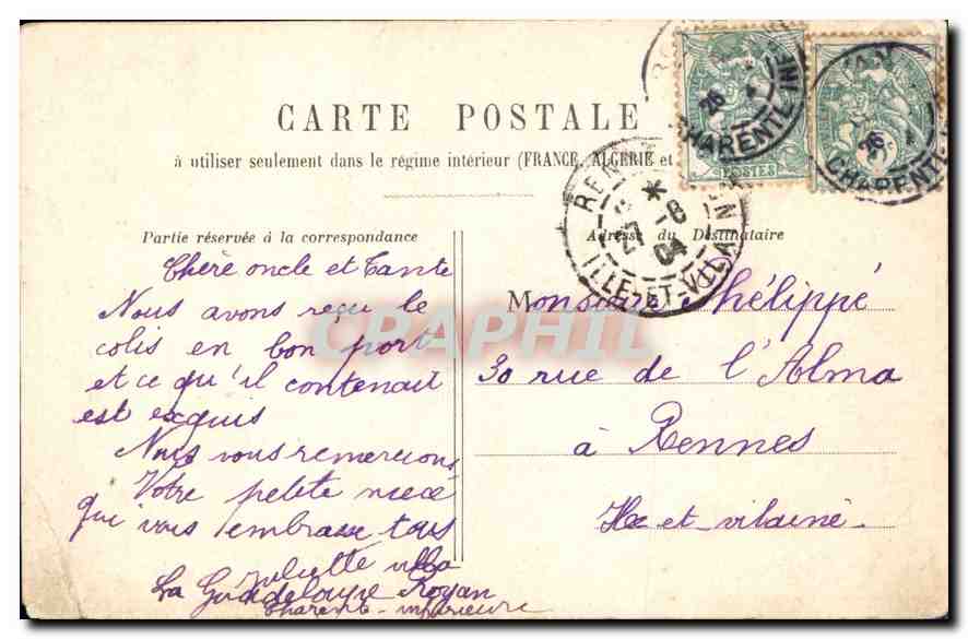 CPA Royan les Bains Eglise de Pontaillac  — Back