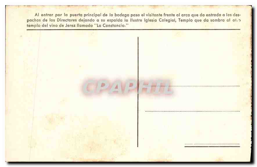CPA Entrada a la Bodega y Despachos de la Direccion  — Back