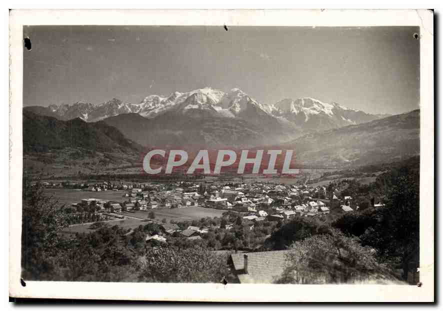 CPA Sallanches hte Savoie vue generale et le Mont Blanc