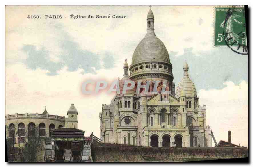 CPA Paris Eglise du sacre Coeur Chocolat Menier