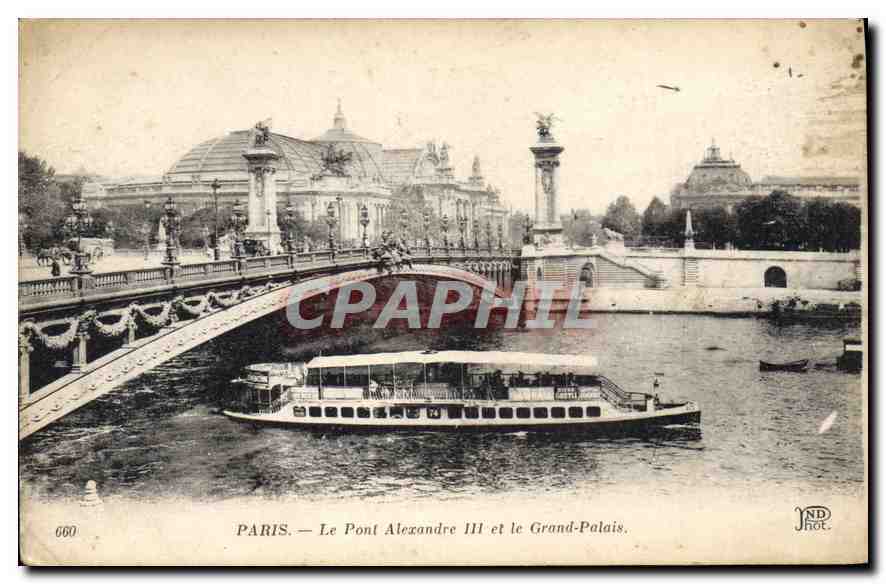 CPA Paris le Pont Alexandre III et le Grand Palais 