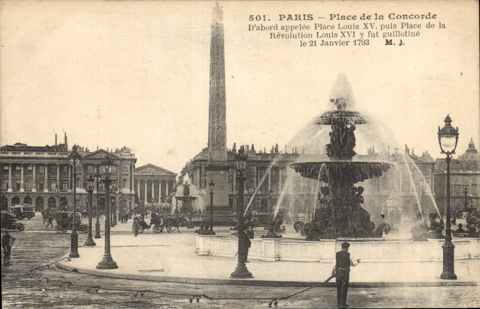 CPA Paris Place de la Concorde D'Abord appelee Place Louis XV puis Place de la Revolution Louis XVI 