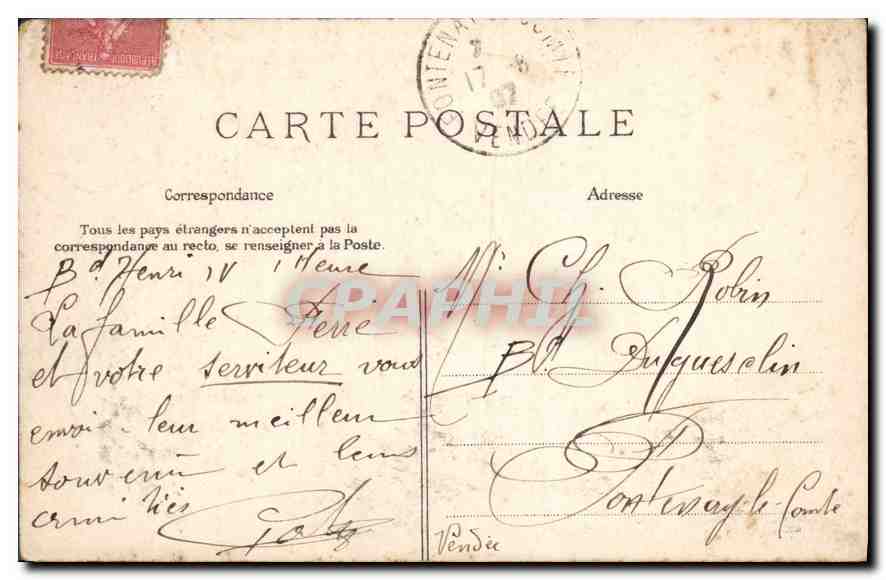 CPA Paris Vue prise du Pavillon de Flore  — Rückseite