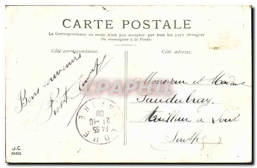 CPA Paris La Cour du Carrousel  — Verso